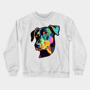 Pop Culture Dobermann Doggy Sticker Crewneck Sweatshirt